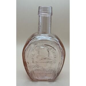 Vintage Wheaton Glass, Horseshoe Medicine Co Bitters Brown Pink Bottle 7.5"x 4"
